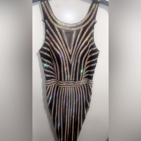 Black Evening Dresses with Crystal Beading (floor length) - Picture 1 of 8